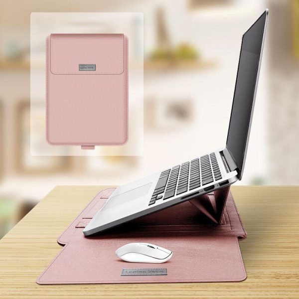Universal Waterproof Laptop Bag Set With Handle Stand Pen Holder Winders Mouse & Charger Bags - Rose Gold - Image 12