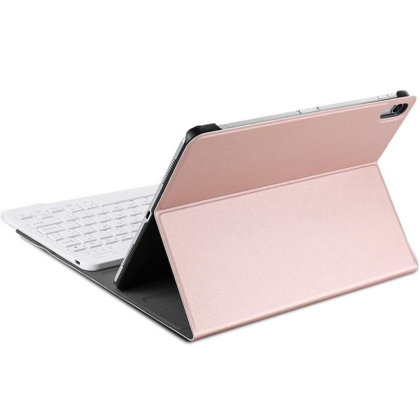 Bluetooth Keyboard & Leather Tablet Case For Ipad Pro 11 Detachable Brushed Texture Horizontal Flip Holder - Rose Gold - Image 6
