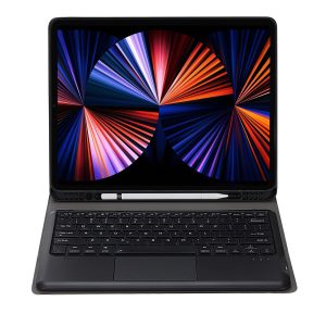 Detachable Bluetooth Keyboard Tablet Case For Ipad Pro 12.9 - Ultra-Thin With Touchpad Pen Slot & Holder - Rose Gold - Image 7