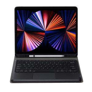 Detachable Bluetooth Keyboard Tablet Case For Ipad Pro 12.9 - Ultra-Thin With Touchpad Pen Slot & Holder - Rose Gold - Image 11