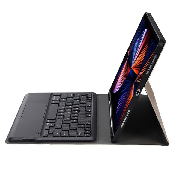 Detachable Bluetooth Keyboard Tablet Case For Ipad Pro 12.9 - Ultra-Thin With Touchpad Pen Slot & Holder - Rose Gold - Image 13