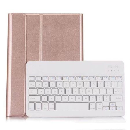 Bluetooth Keyboard & Leather Tablet Case For Ipad Pro / Air 9.7 2017 / 2018 - Detachable & Horizontal Flip With Holder - Rose Gold