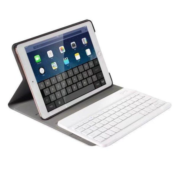 Bluetooth Keyboard & Leather Tablet Case For Ipad Pro / Air 9.7 2017 / 2018 - Detachable & Horizontal Flip With Holder - Rose Gold - Image 6