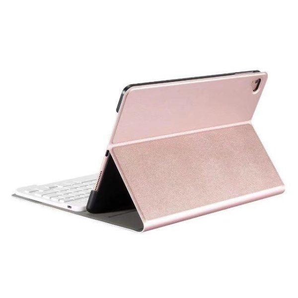 Bluetooth Keyboard & Leather Tablet Case For Ipad Pro / Air 9.7 2017 / 2018 - Detachable & Horizontal Flip With Holder - Rose Gold - Image 12