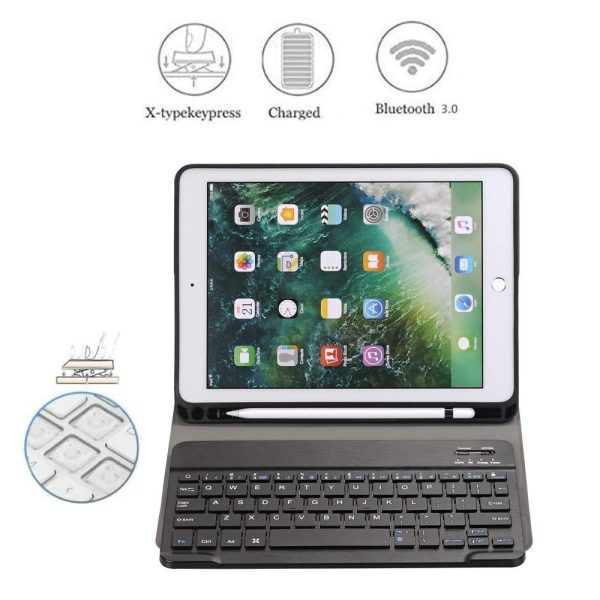 Bluetooth Keyboard & Leather Tablet Case For Ipad Pro / Air 9.7 With Detachable Design & Pencil Holder - Rose Gold - Image 9