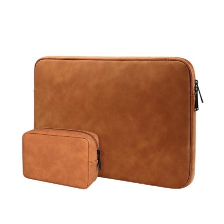 Lightweight Waterproof Lambskin Laptop Sleeve - 13.3 Inches - Yellow With Bag