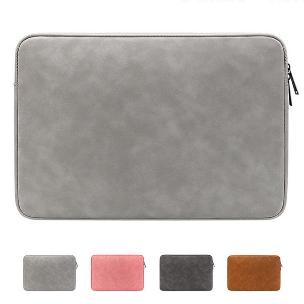 Lightweight Waterproof Lambskin Laptop Sleeve - 13.3 Inches - Yellow With Bag - Image 3