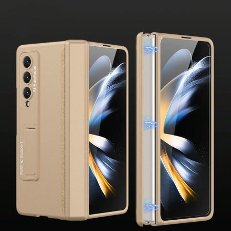 Foldable Magnetic Hinged Case for Samsung Galaxy z Fold 4 - Champagne Gold