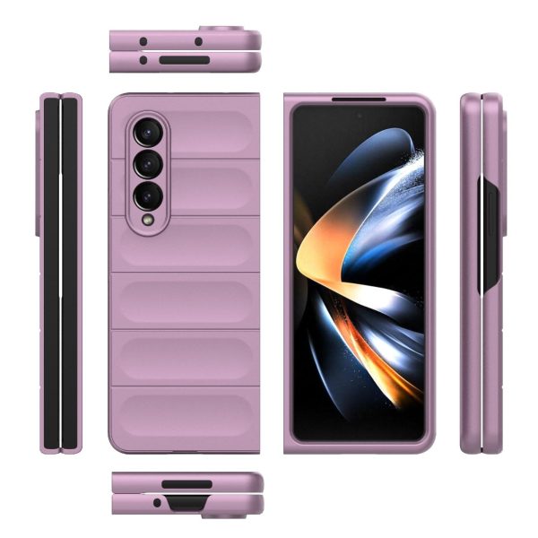 Foldable Shockproof Phone Case with Magic Shield - Slim Design - Purple - Image 8