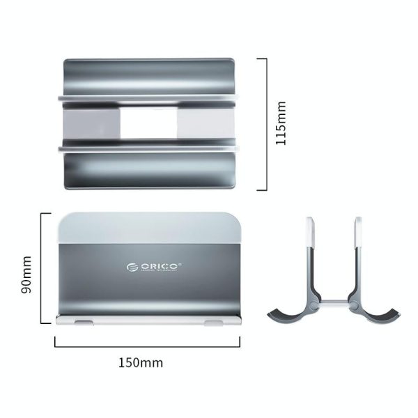 Space-saving Vertical Laptop Stand - Compact Design - Grey - Image 5