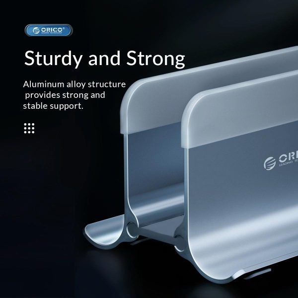 Space-saving Vertical Laptop Stand - Compact Design - Grey - Image 9