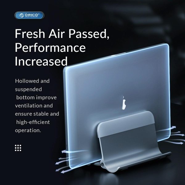 Space-saving Vertical Laptop Stand - Compact Design - Grey - Image 12