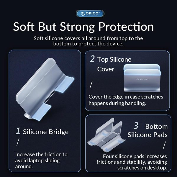 Space-saving Vertical Laptop Stand - Compact Design - Grey - Image 13