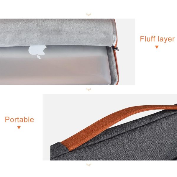 Stylish Laptop Handbag for Macbook & More - Polyester & Nylon - Grey - Image 8