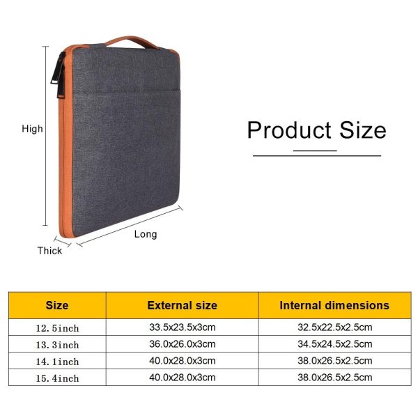 Stylish Laptop Handbag for Macbook & More - Polyester & Nylon - Grey - Image 11