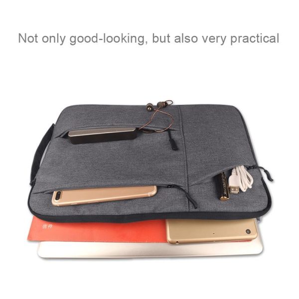 12 Laptop / Tablet Bag with Multiple Pockets - Portable & Durable - Grey - Image 8