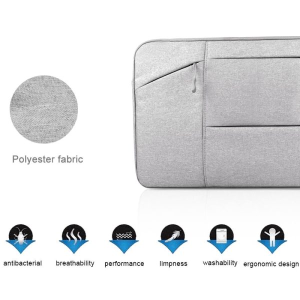 12 Laptop / Tablet Bag with Multiple Pockets - Portable & Durable - Grey - Image 10