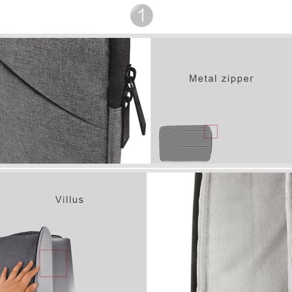 12 Laptop / Tablet Bag with Multiple Pockets - Portable & Durable - Grey - Image 11