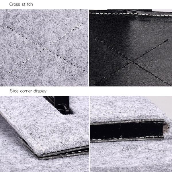 15.4 Inch Grey Felt Laptop Inner Bag with Multi-purpose Button - Image 12