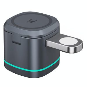 15W 3 In 1 Magnetic Wireless Charger - Grey - Image 3