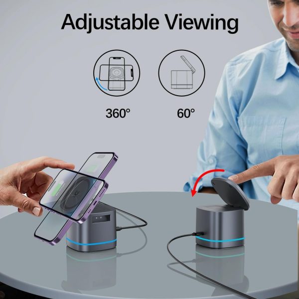 15W 3 In 1 Magnetic Wireless Charger - Grey - Image 10