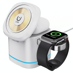 15W 3 In 1 Magnetic Wireless Charger - Grey - Image 14