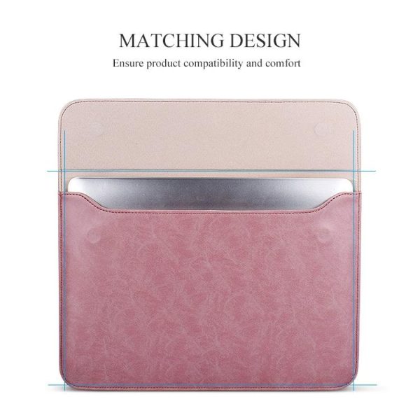 Horizontal Magnetic Leather Laptop Inner Bag - Invisible Buckle - Grey - Image 8
