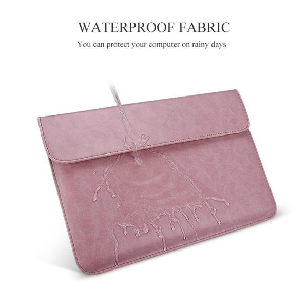 Horizontal Magnetic Leather Laptop Inner Bag - Invisible Buckle - Grey - Image 9
