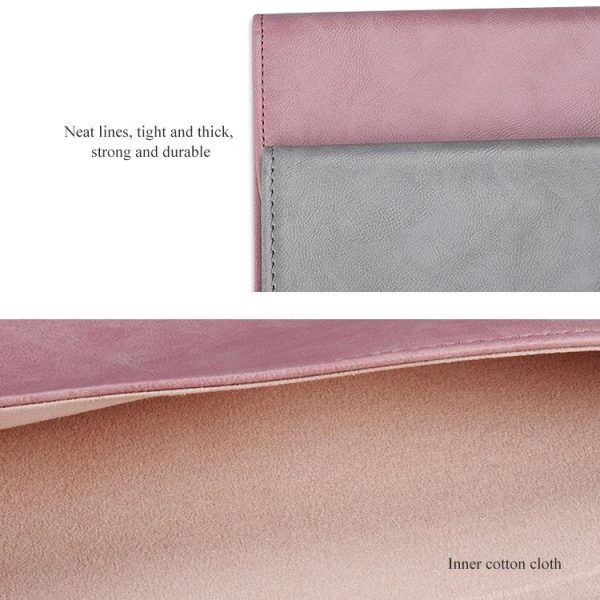 Horizontal Magnetic Leather Laptop Inner Bag - Invisible Buckle - Grey - Image 13