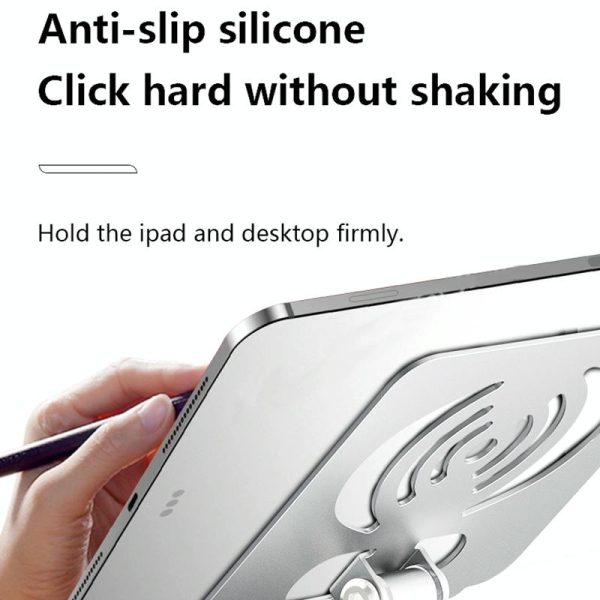 Foldable Rotating Laptop / Tablet Stand - Aluminum Alloy - Grey - Image 6