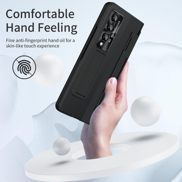 For Samsung Galaxy z Fold4 5G Full Coverage Phone Case with Hinge - Integrated Design - Gold + Blue - Image 8