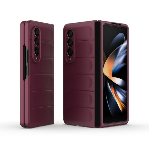 Foldable Shockproof Phone Case with Magic Shield - Slim Design - Wine Red