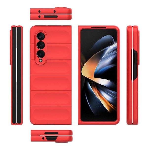 Foldable Shockproof Phone Case with Magic Shield - Slim Design - Wine Red - Image 14