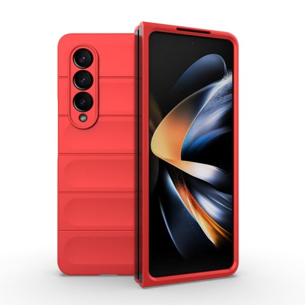 Foldable Shockproof Phone Case with Magic Shield - Slim Design - Wine Red - Image 15