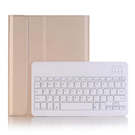 Ultra-Thin Detachable Bluetooth Keyboard Tablet Case For Ipad 10.2 2019 With Stand & Pen Slot - Gold