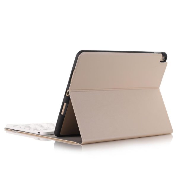 Ultra-Thin Bluetooth Keyboard Leather Case For Ipad Air / Pro 10.5 With Pen Slot & Holder - Gold - Image 15