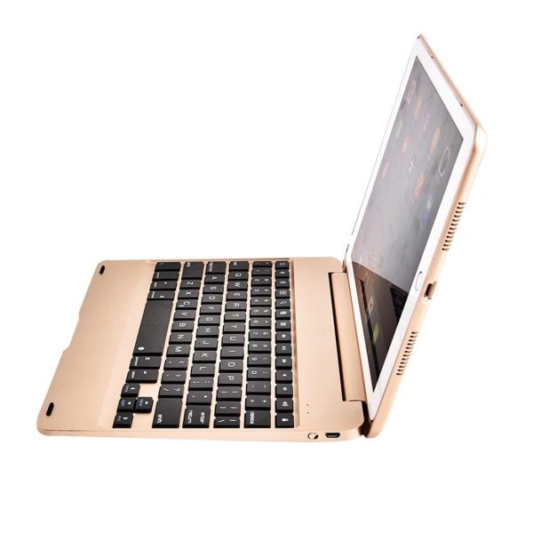 Horizontal Flip Tablet Case With Bluetooth Keyboard For Ipad Pro 9.7 / Ipad Air 2 - Gold - Image 13