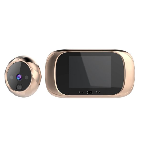 2.8 Lcd Screen Cat Eye Doorbell With Night Vision - Gold - Image 3