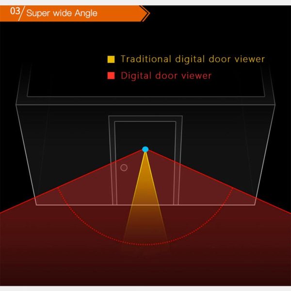 2.8 Lcd Screen Cat Eye Doorbell With Night Vision - Gold - Image 8