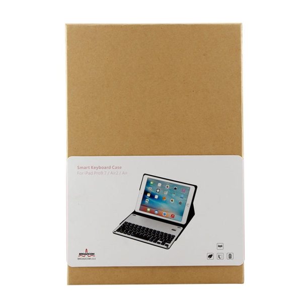 Bluetooth Keyboard & Leather Tablet Case For Ipad Air / Pro 9.7 - Detachable Water Repellent Magnetic 3-Gear Angle - Gold - Image 8