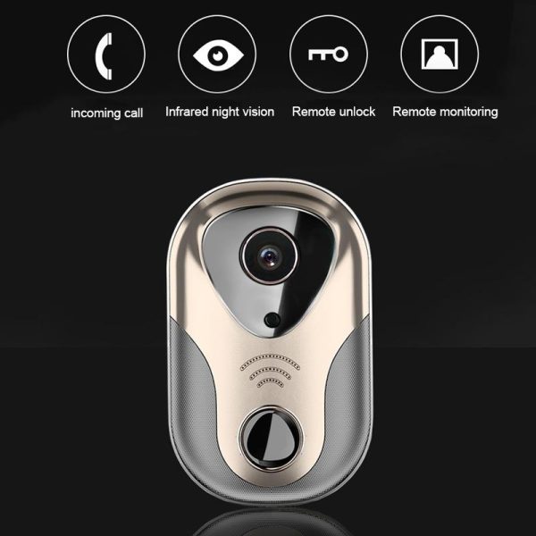 Smart Wifi Doorbell With Hd Intercom Night Vision & Micro Sd Support - Gold - Image 12