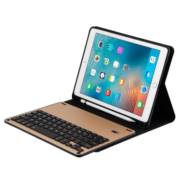 Bluetooth Keyboard & Leather Tablet Case For Ipad Air / Pro 9.7 - Detachable Water Repellent Magnetic Sleep Function 3-Gear Angle Adjustment Pen Slot - Gold - Image 11