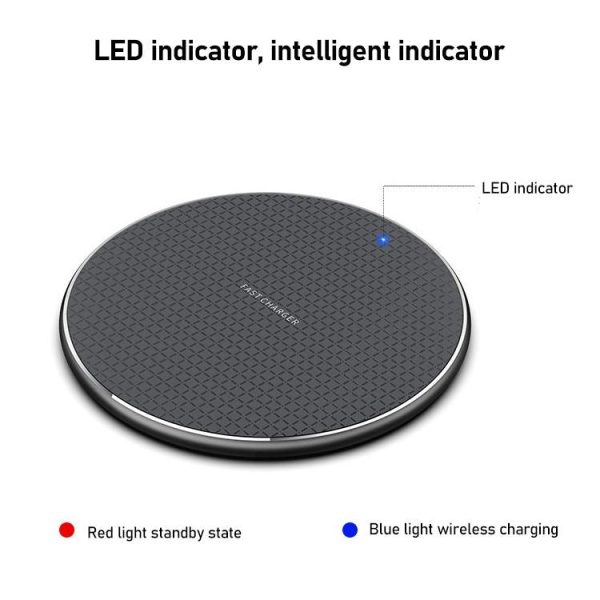 15W Round Desktop Wireless Charger + Type C Cable - Image 4