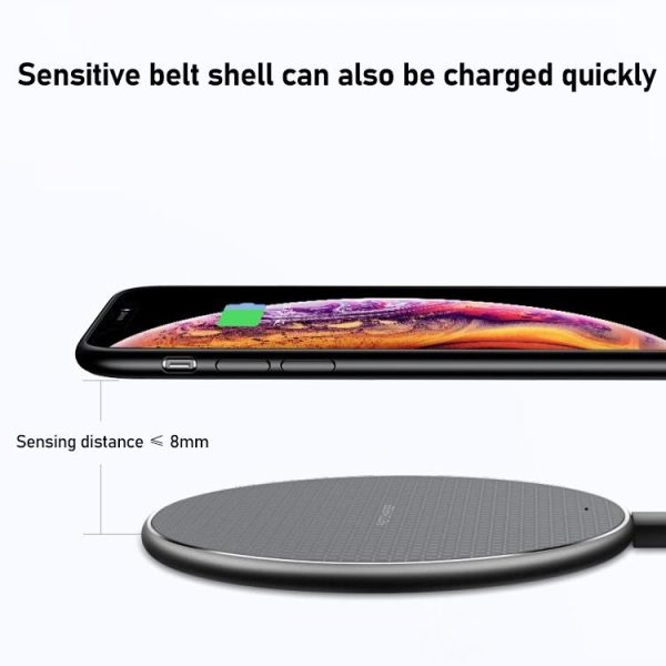 15W Round Desktop Wireless Charger + Type C Cable - Image 5