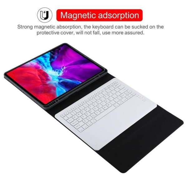 12.9 Ipad Pro 2020 Bluetooth Leather Case With Detachable Holder - Blue - Image 8