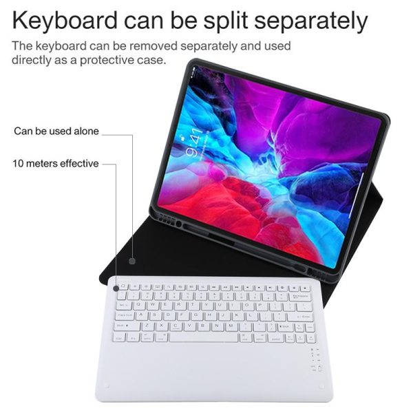 12.9 Ipad Pro 2020 Bluetooth Leather Case With Detachable Holder - Blue - Image 9