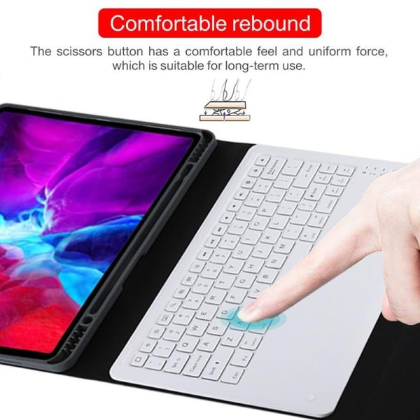 12.9 Ipad Pro 2020 Bluetooth Leather Case With Detachable Holder - Blue - Image 10
