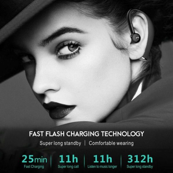 Wireless Business Sports Bluetooth Earphones - Fast Charging Bluetooth 5.0 - Blue - Image 4