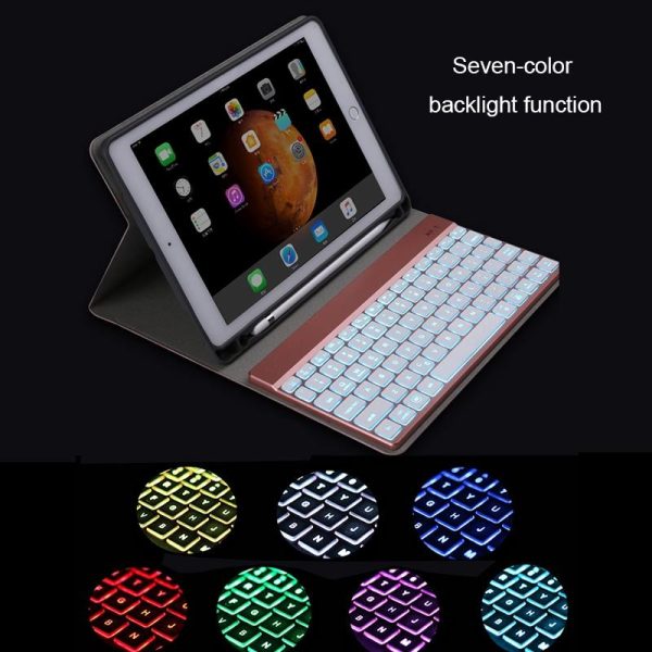 Detachable Bluetooth Keyboard & Leather Tablet Case For Ipad Pro / Air 9.7 With Colourful Backlight & Holder - Blue - Image 10
