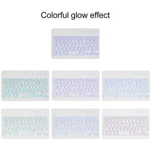 Ultra-Thin Bluetooth Keyboard Leather Case For Ipad Mini 6 With Detachable Lambskin Texture And Stand - Blue - Image 8